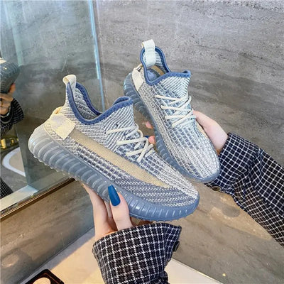 Mesh Lace - Up Platform Athletic Shoes - REPX